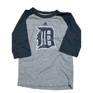 Detroit Tigers MLB Raglan T-Shirt Baseball Style 3/4 Sleeve Youth 8 adidas